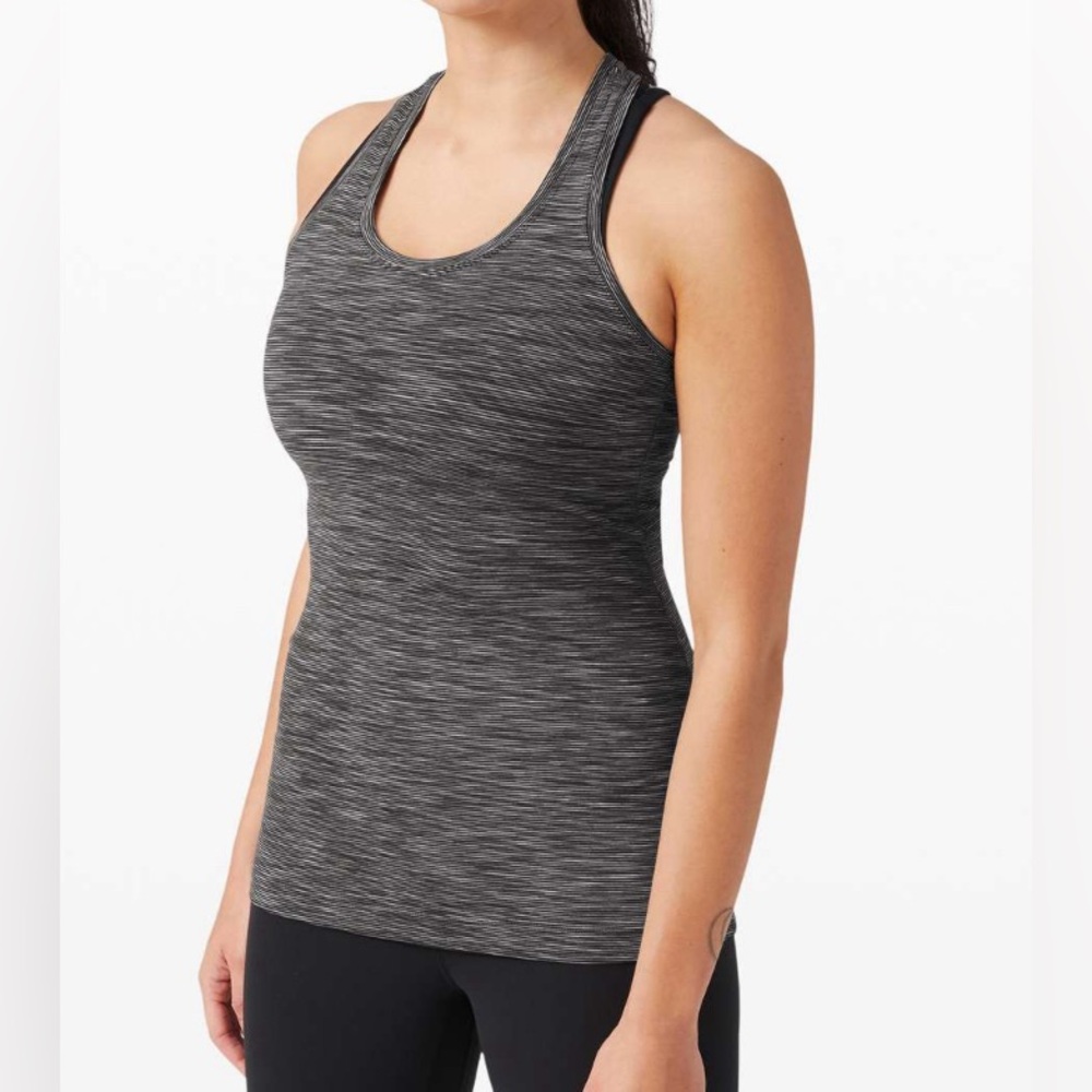 Lululemon Cool Racerback II Dark Carbon Ice Gray Tank